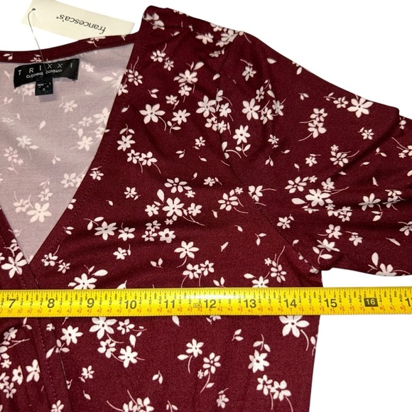 Trixxi country style dress flower dress burgundy size small new with tags - Picture 10 of 10